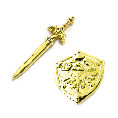 Master Sword and Hylian Shield 2-Pin Set (Gold Edition)